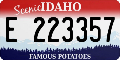 ID license plate E223357