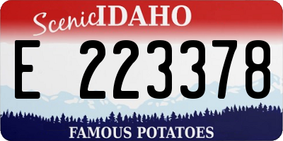 ID license plate E223378