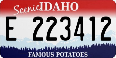 ID license plate E223412