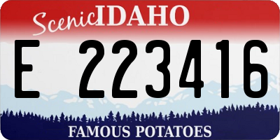ID license plate E223416