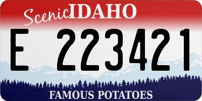 ID license plate E223421