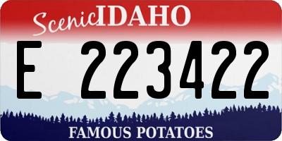 ID license plate E223422