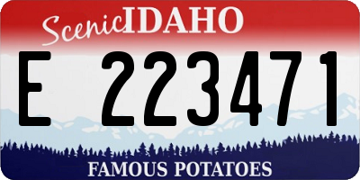 ID license plate E223471