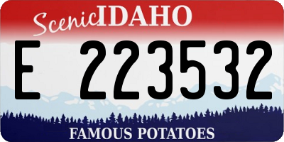 ID license plate E223532