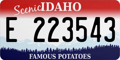 ID license plate E223543