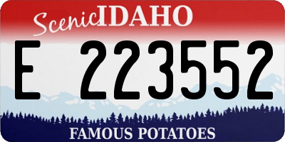 ID license plate E223552