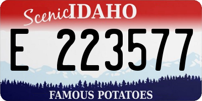 ID license plate E223577