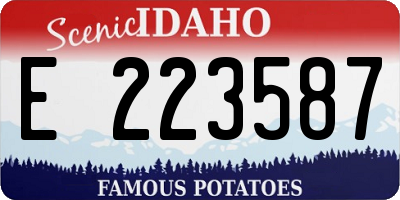 ID license plate E223587