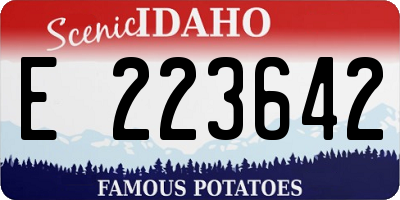 ID license plate E223642