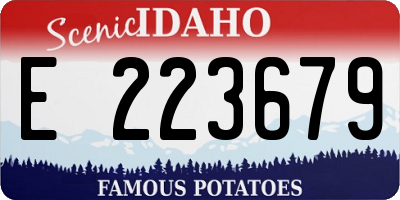 ID license plate E223679