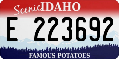 ID license plate E223692