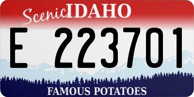 ID license plate E223701