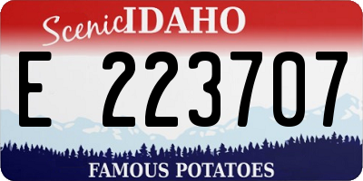 ID license plate E223707