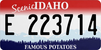 ID license plate E223714