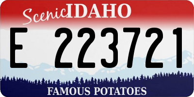 ID license plate E223721