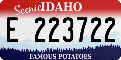 ID license plate E223722