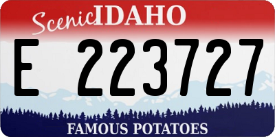 ID license plate E223727