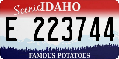 ID license plate E223744