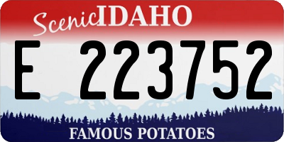 ID license plate E223752