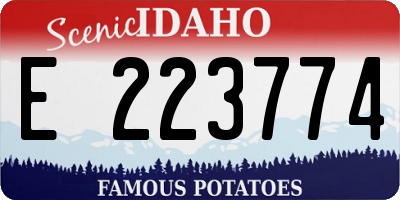 ID license plate E223774
