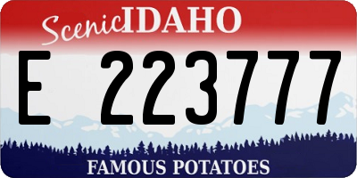 ID license plate E223777