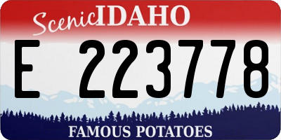 ID license plate E223778