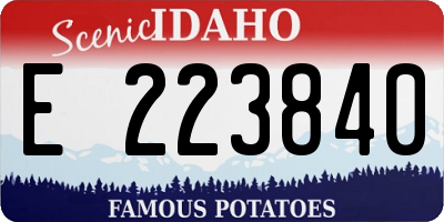 ID license plate E223840