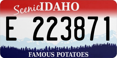 ID license plate E223871
