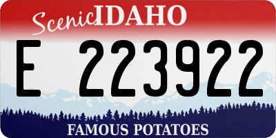 ID license plate E223922