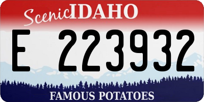 ID license plate E223932