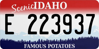 ID license plate E223937