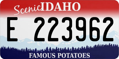 ID license plate E223962
