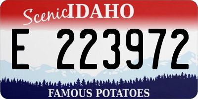 ID license plate E223972