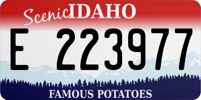 ID license plate E223977