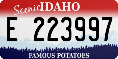 ID license plate E223997