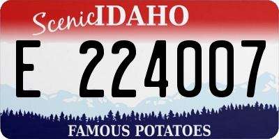 ID license plate E224007