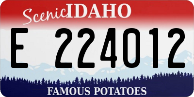 ID license plate E224012