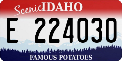 ID license plate E224030
