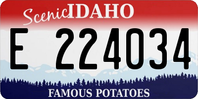 ID license plate E224034