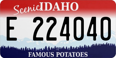 ID license plate E224040