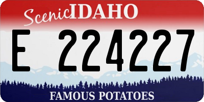 ID license plate E224227