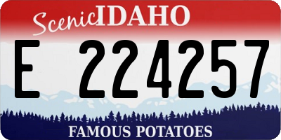 ID license plate E224257