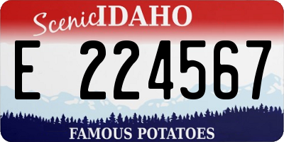 ID license plate E224567