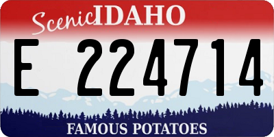 ID license plate E224714