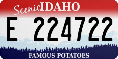 ID license plate E224722