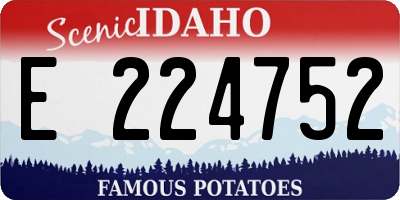 ID license plate E224752