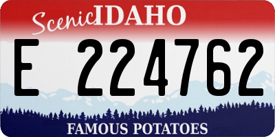 ID license plate E224762