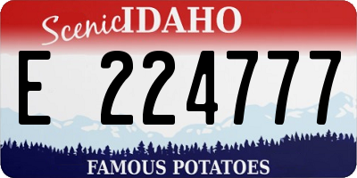 ID license plate E224777