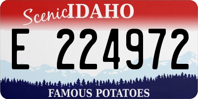 ID license plate E224972