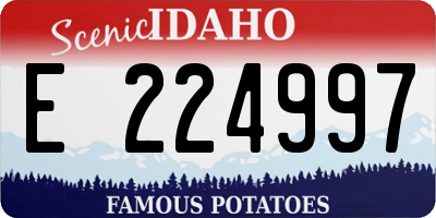 ID license plate E224997